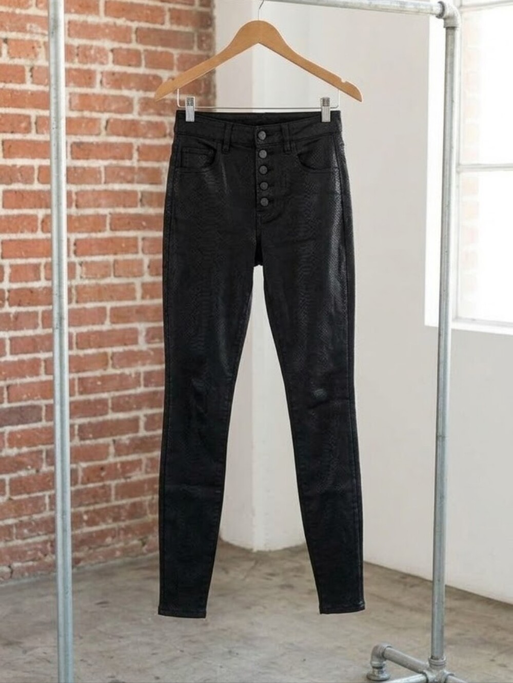 J Brand Black Skinny High-Rise Button-Fly Jeans